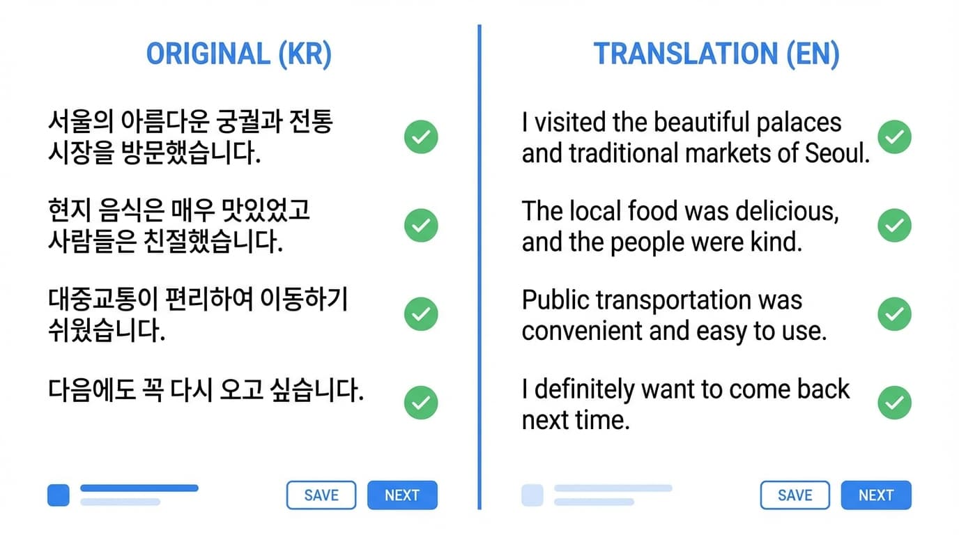 디자인 그대로, 언어만 바꿉니다